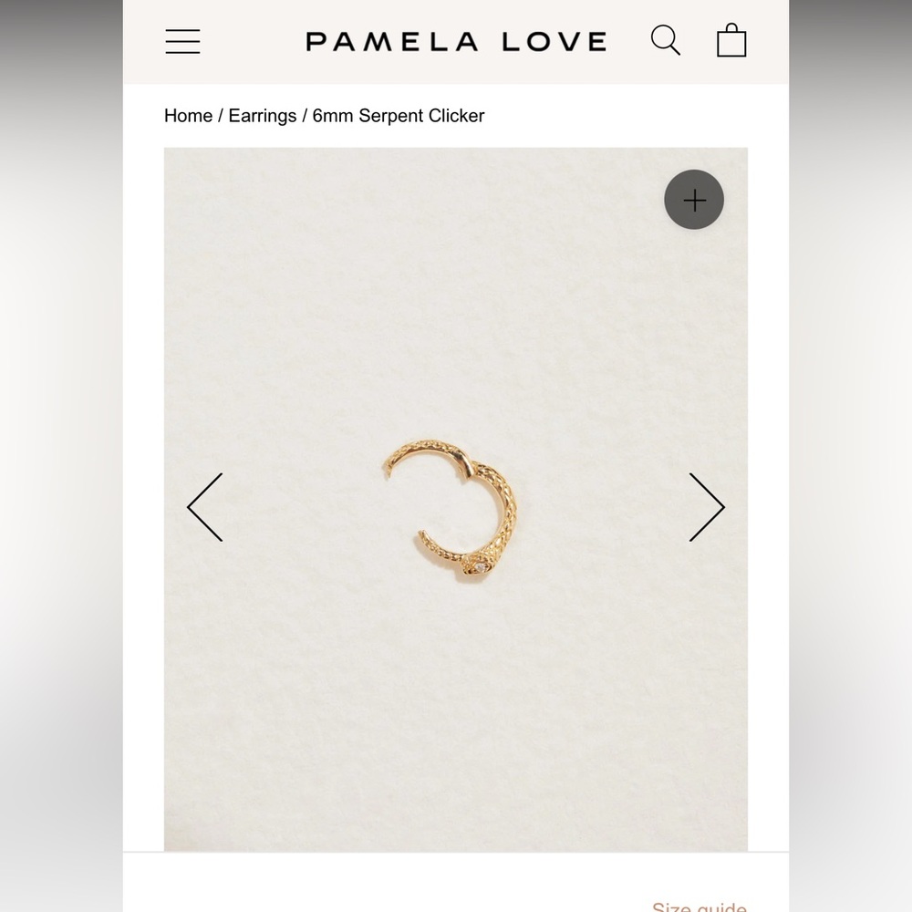 EUC Pamela Love 6mm Serpent Huggie Clicker